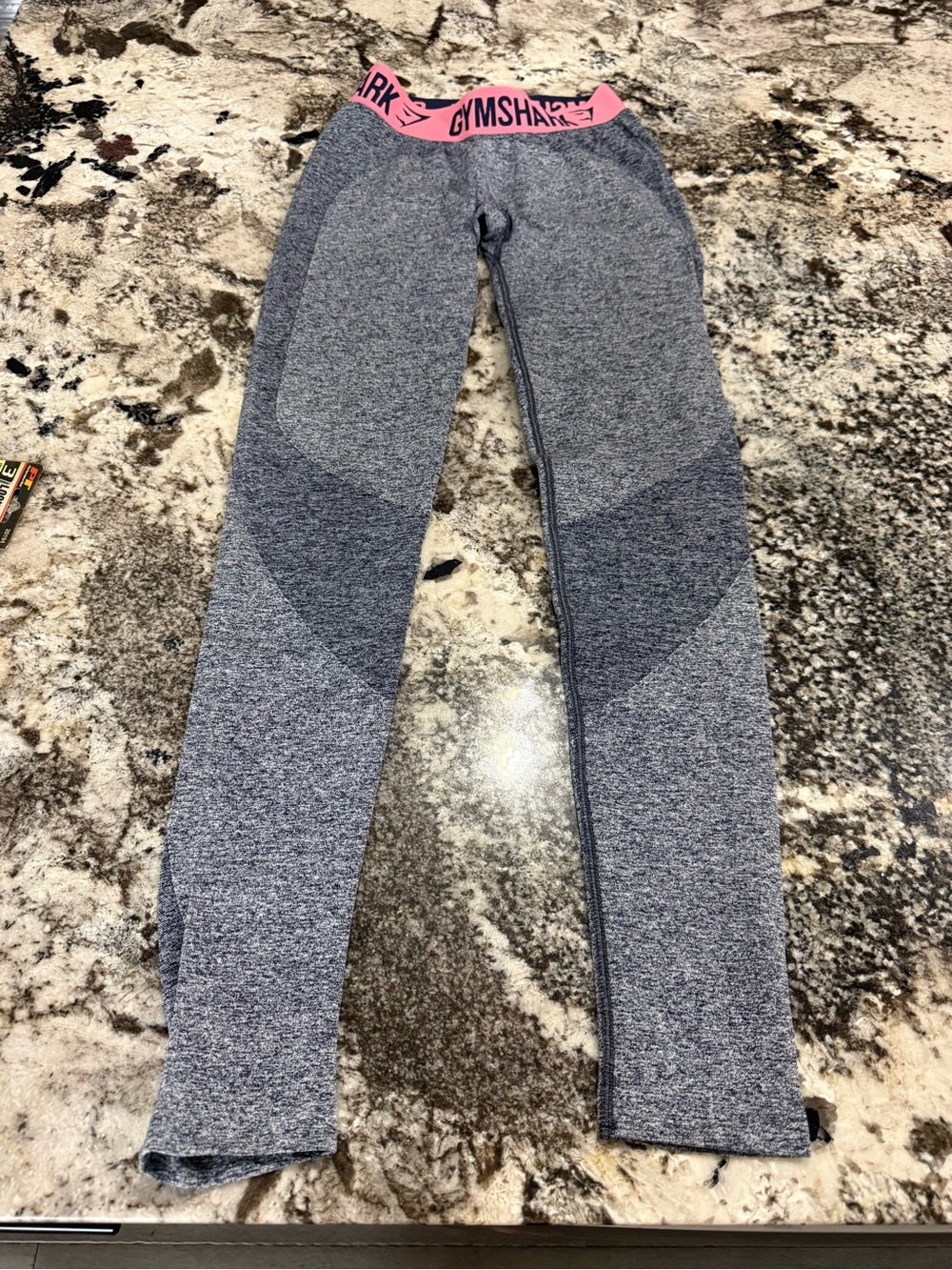 Gymshark Pink Waistband Grey Leggings